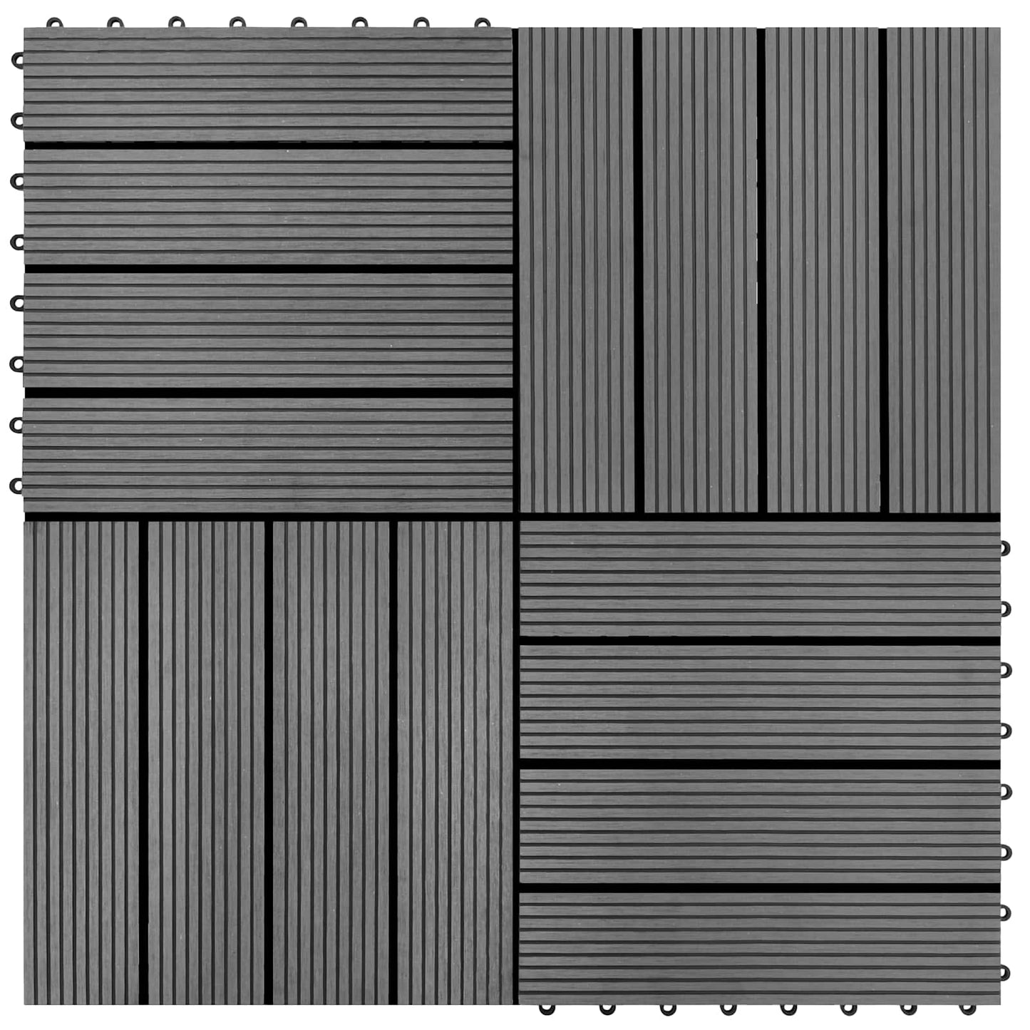 Piastrella per Decking 11 pcs Grigio 30 x 30 cm WPC