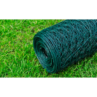 Recinzione in Rete per Pollaio Rivestita in PVC 25x0,75 m Verde