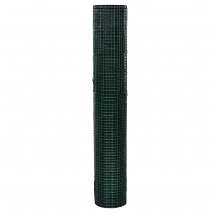 Recinzione in Rete per Pollaio Rivestita in PVC 25x1 m Verde