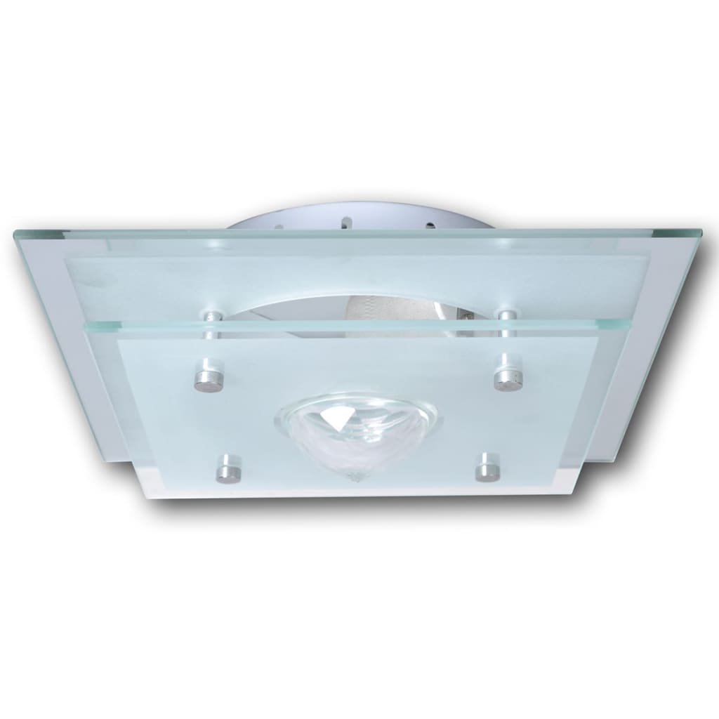 Lampada da Soffitto Quadrata in Vetro 1 x E27 Cristallo
