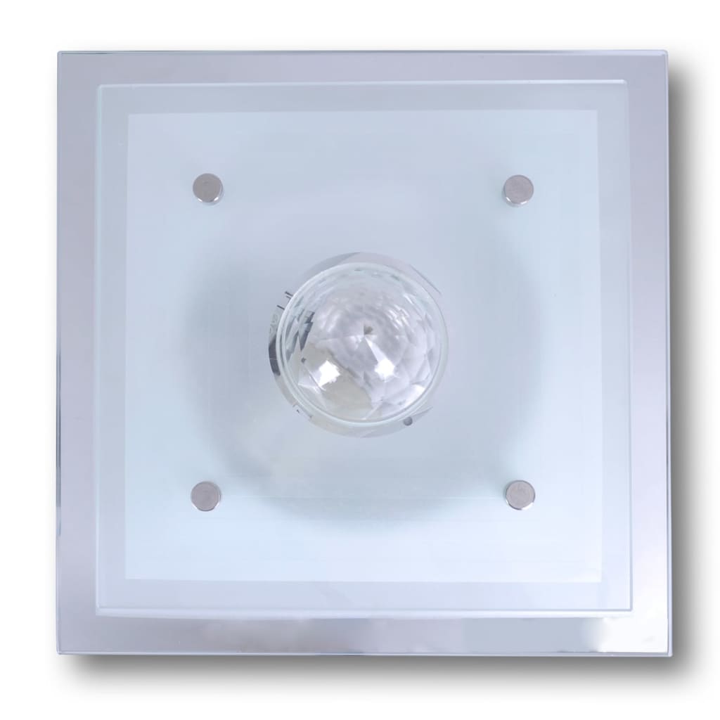 Lampada da Soffitto Quadrata in Vetro 1 x E27 Cristallo