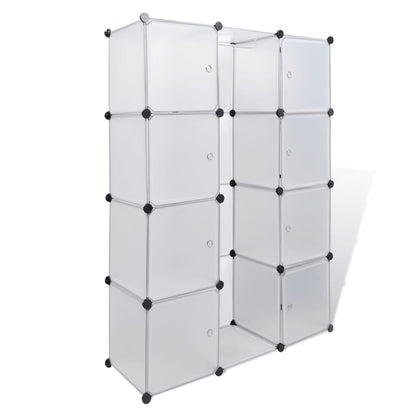 Armadio Modulare con 9 Scomparti 109x36,5x143 cm Bianco