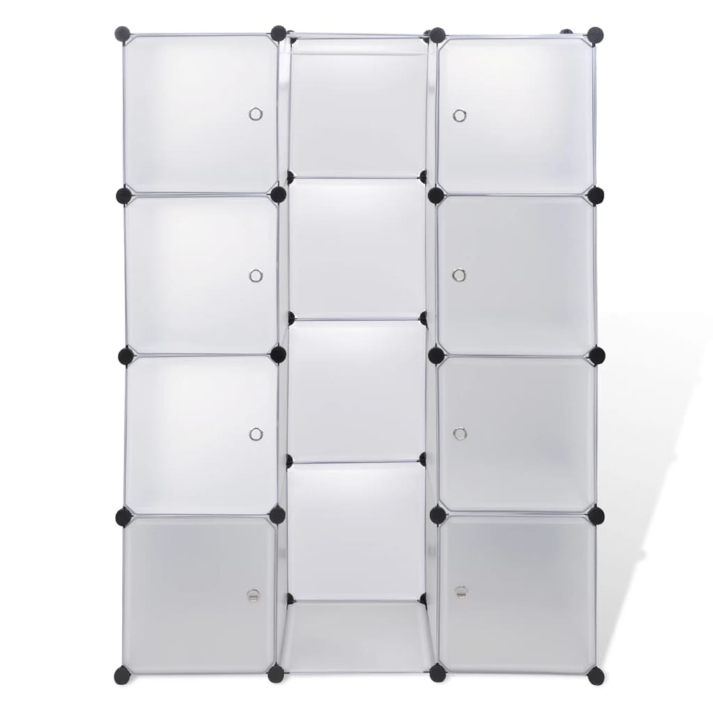 Armadio Modulare con 9 Scomparti 109x36,5x143 cm Bianco