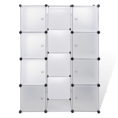 Armadio Modulare con 9 Scomparti 109x36,5x143 cm Bianco