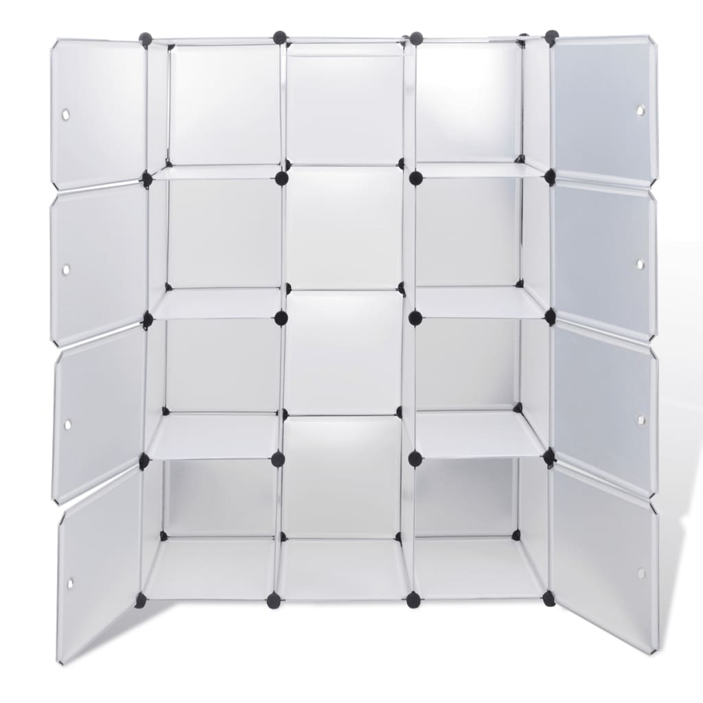 Armadio Modulare con 9 Scomparti 109x36,5x143 cm Bianco