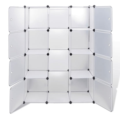 Armadio Modulare con 9 Scomparti 109x36,5x143 cm Bianco