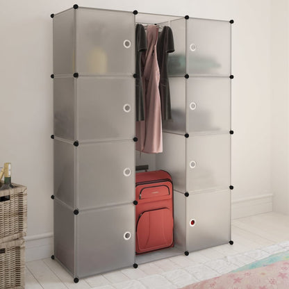 Armadio Modulare con 9 Scomparti 109x36,5x143 cm Bianco