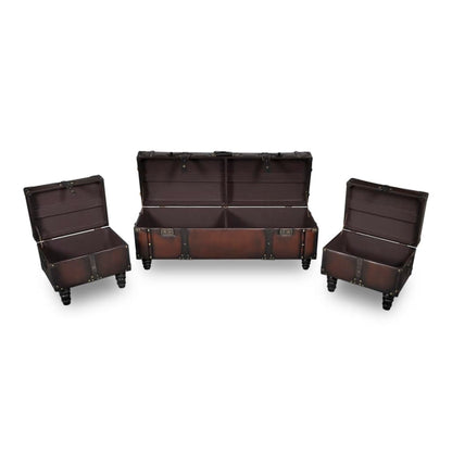 Cassapanca Set 3 pz Marrone
