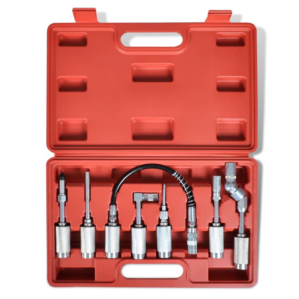 Nuovo kit 7pz pistola lubrificazione con strumento adattatore e punte