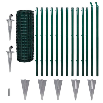 Recinzione Europea in Acciaio 25 x 1,2 m Verde