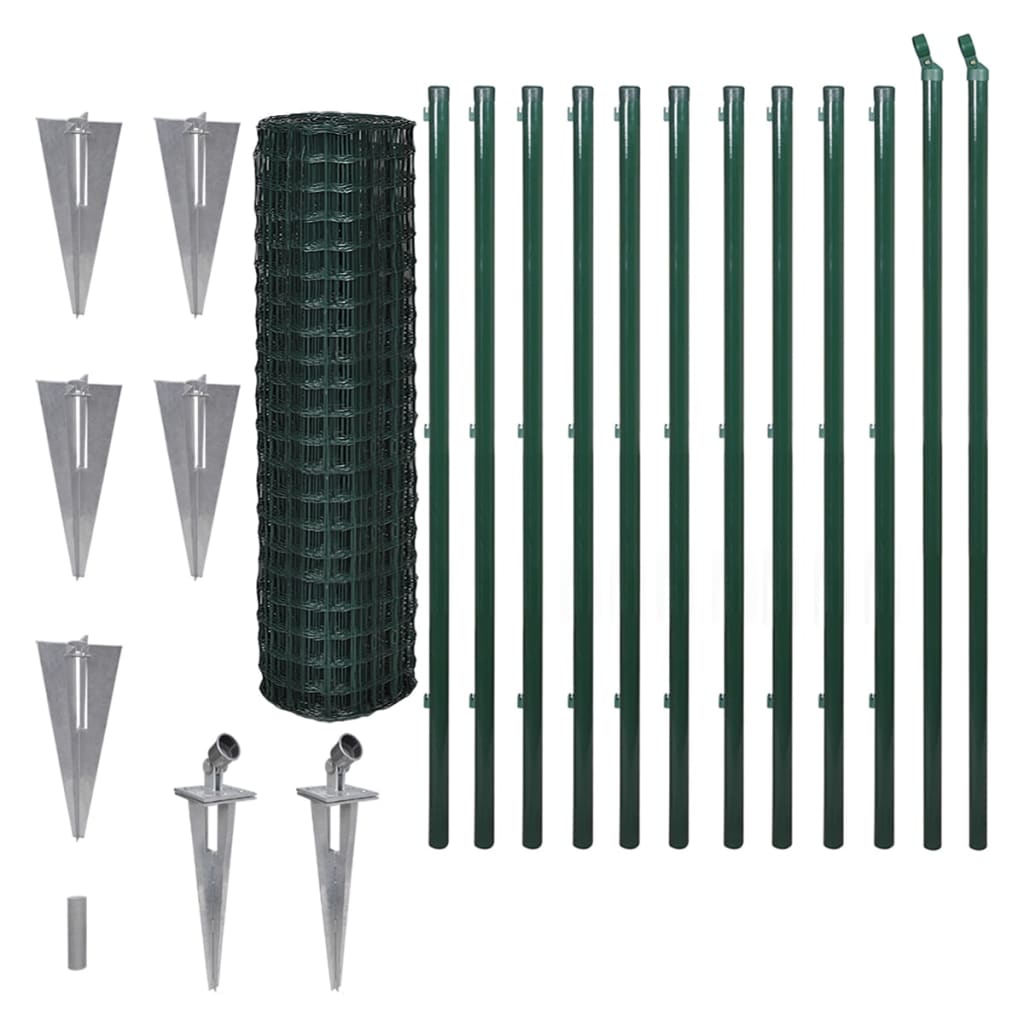 Recinzione Europea in Acciaio 25 x 1,5 m Verde