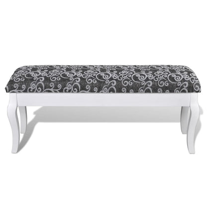 Sgabello pouf hocker imbottito per toletta 2 persone 110 cm nero