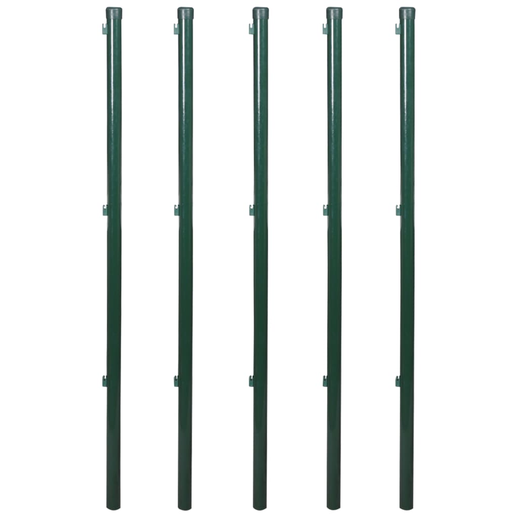 Recinzione a Rete con Pali e Spuntoni in Acciaio 0,8x15 m