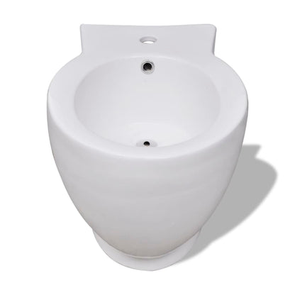 BidÃ¨ Rotondo Bianco con Piede di Alta QualitÃ  in Ceramica