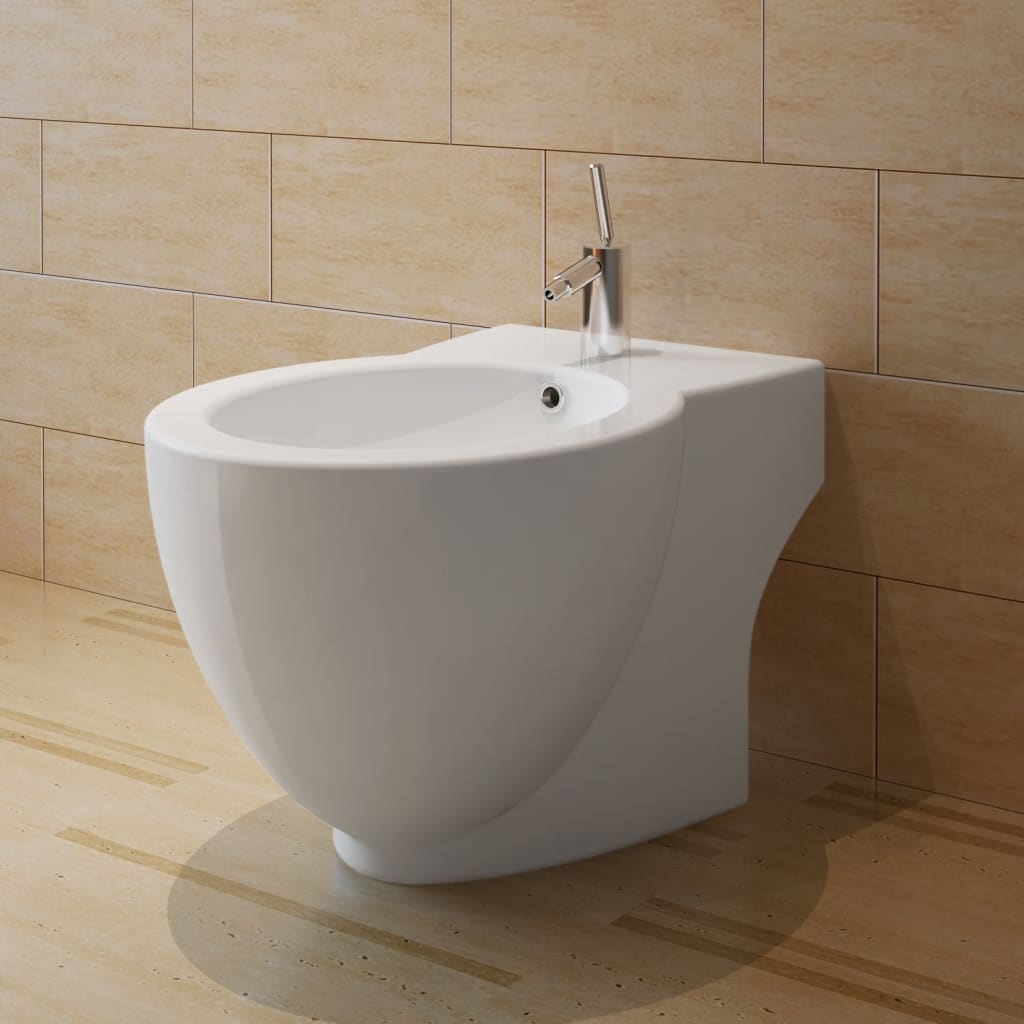 BidÃ¨ Rotondo Bianco con Piede di Alta QualitÃ  in Ceramica