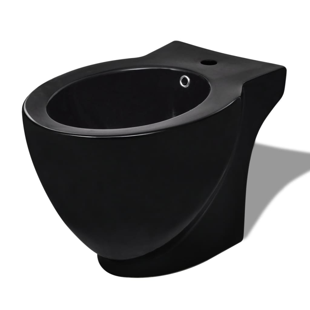 BidÃ¨ Rotondo in Ceramica di Alta QualitÃ  con Piede Nero