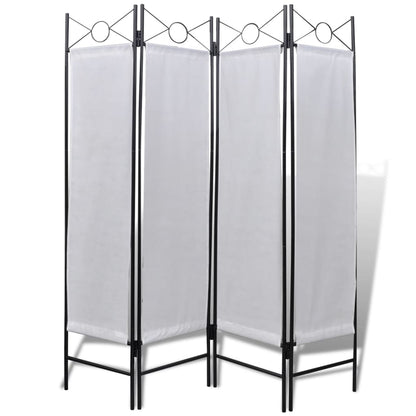 Divisore Stanza a 4 Pannelli Pieghevole Bianco 160 x 180 cm