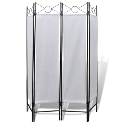 Divisore Stanza a 4 Pannelli Pieghevole Bianco 160 x 180 cm