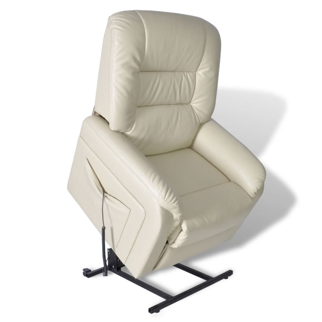 Poltrona Reclinabile TV Beige in Similpelle