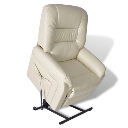 Poltrona Reclinabile TV Beige in Similpelle