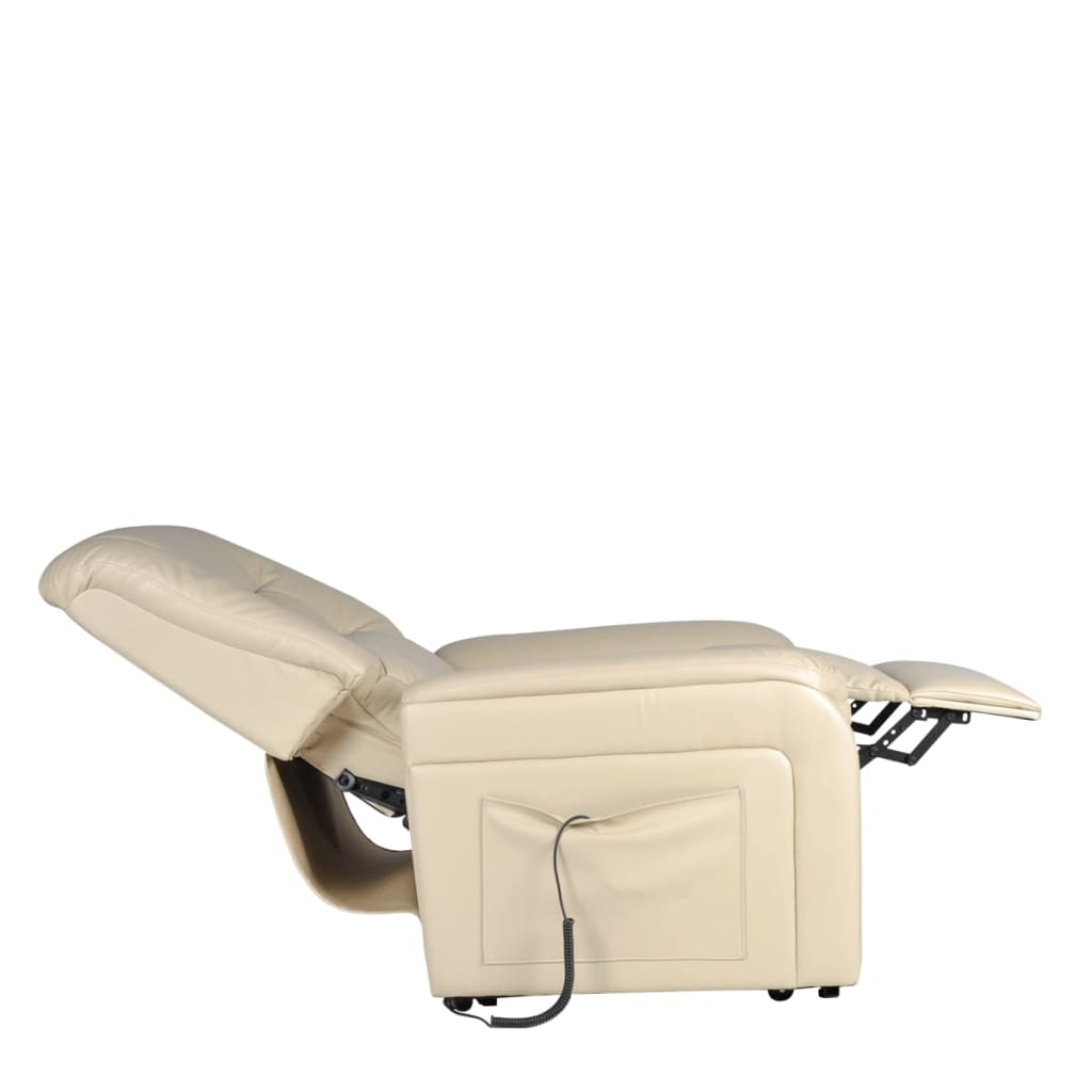 Poltrona Reclinabile TV Beige in Similpelle