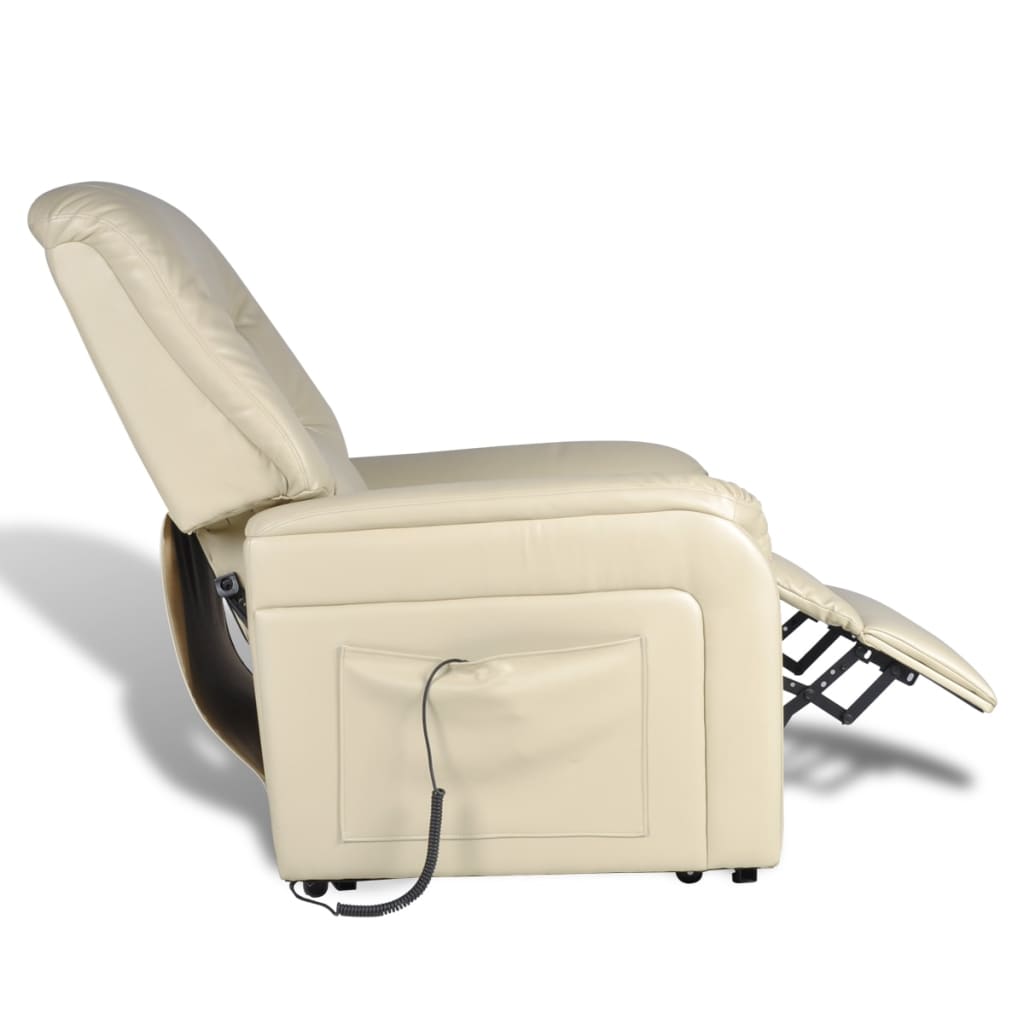 Poltrona Reclinabile TV Beige in Similpelle