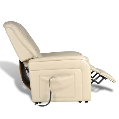 Poltrona Reclinabile TV Beige in Similpelle