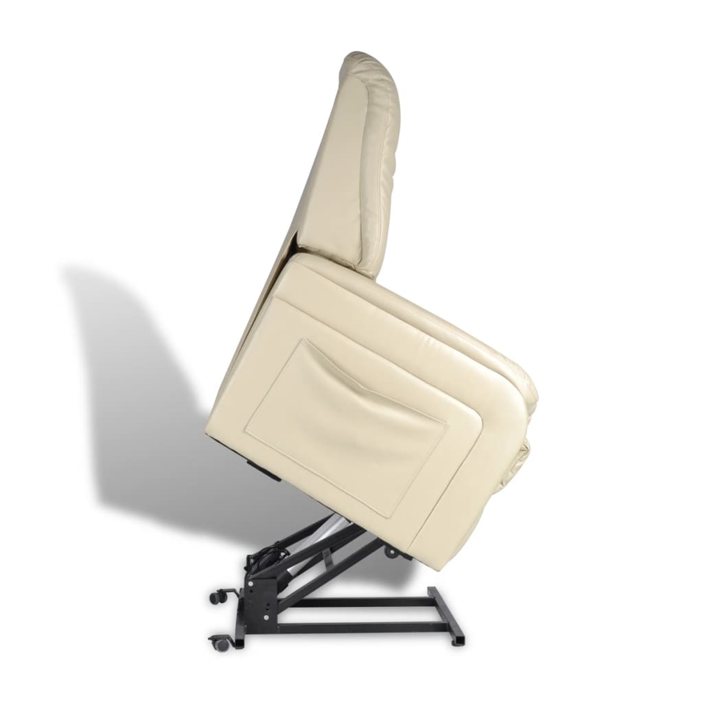Poltrona Reclinabile TV Beige in Similpelle
