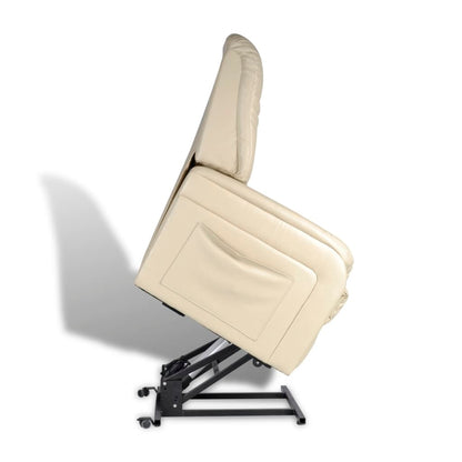 Poltrona Reclinabile TV Beige in Similpelle