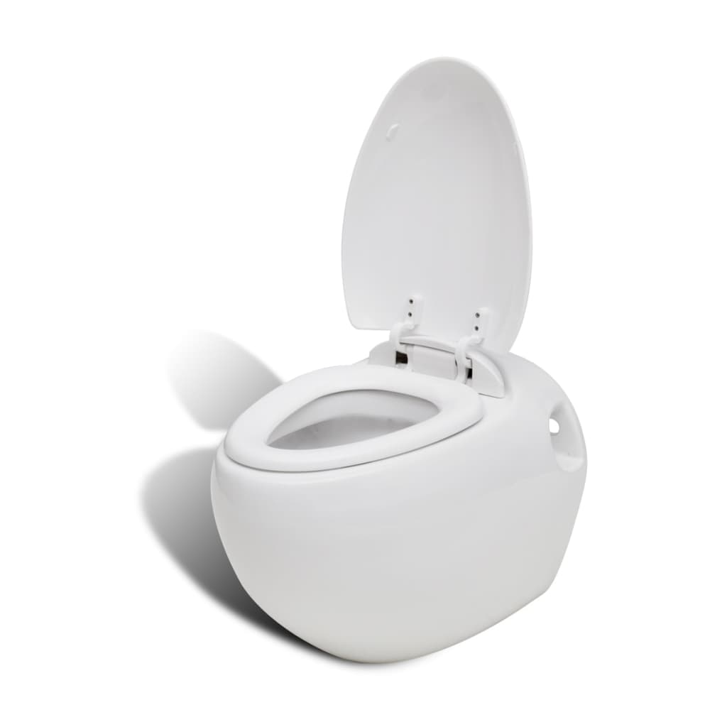 Set Sanitari WC e BidÃ¨ a Muro in Ceramica Bianca