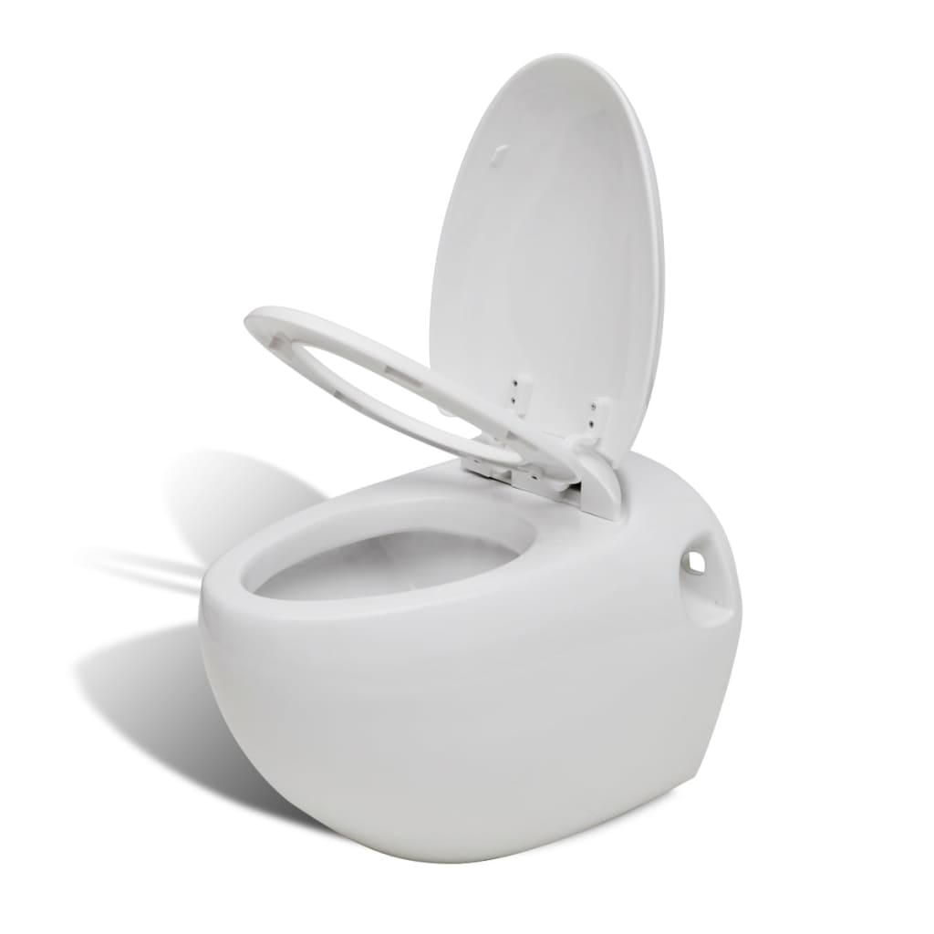 Set Sanitari WC e BidÃ¨ a Muro in Ceramica Bianca