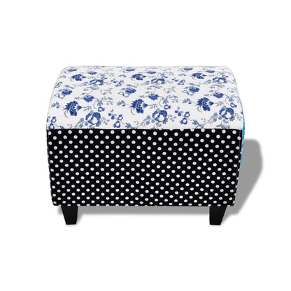 Sgabello Patchwork Blu e Bianco