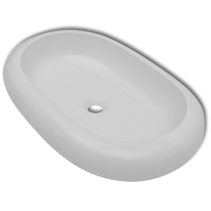 Lavello Bianco in Ceramica di Lusso Ovale 63 x 42 cm