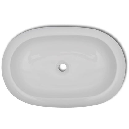 Lavello Bianco in Ceramica di Lusso Ovale 63 x 42 cm