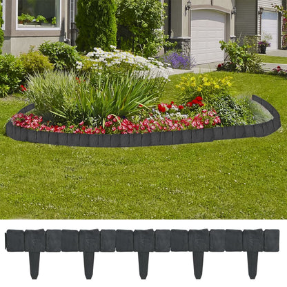 Recinzione Giardino/Prato in Plastica 41 pz Aspetto Pietra 10 m