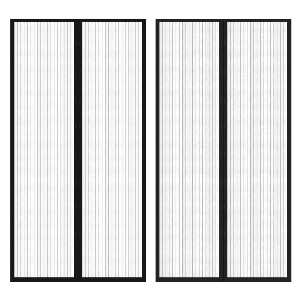 Tende Antimosche per Porta 2 pz 210 x 100 cm 2pz Magneti Nera