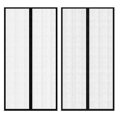Tende Antimosche per Porta 2 pz 210 x 100 cm 2pz Magneti Nera