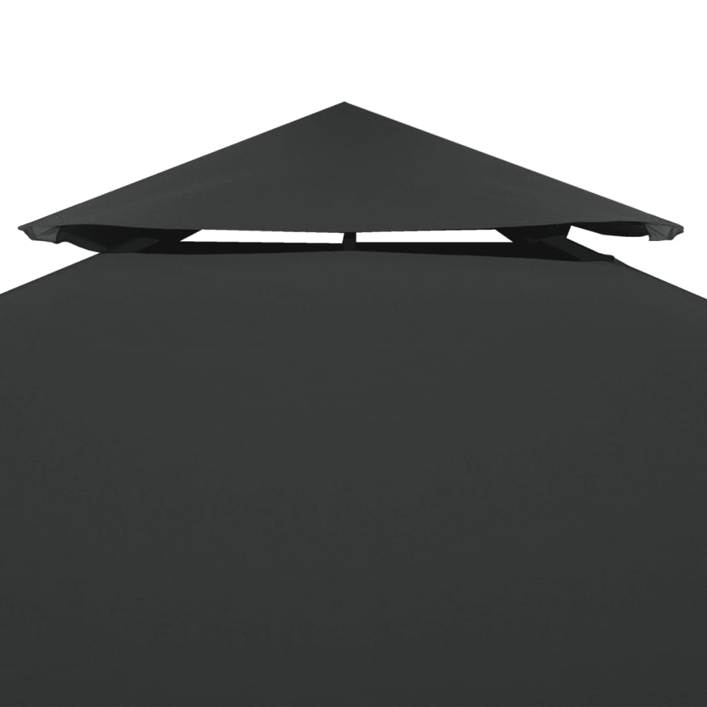 Telo di Ricambio per Gazebo 310g/mÂ² Grigio Scuro 3x3m