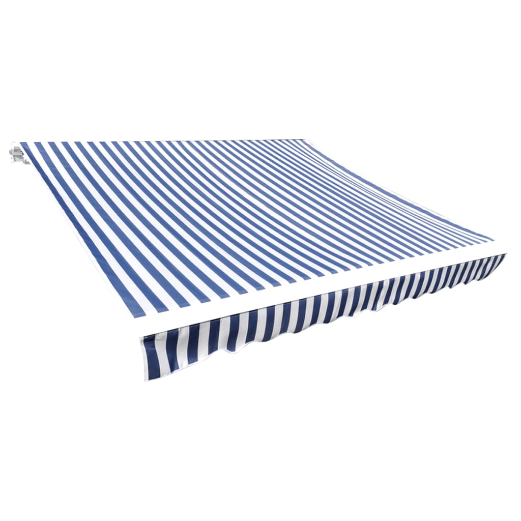 Tenda Parasole in Tela Blu e Bianco 3x2,5m (Telaio non Incluso)