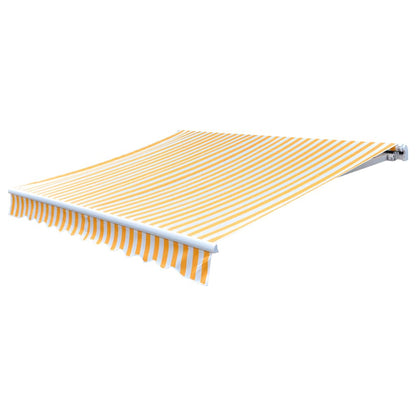 Tendone Parasole in Tela Giallo Girasole e Bianco 3x2,5 m