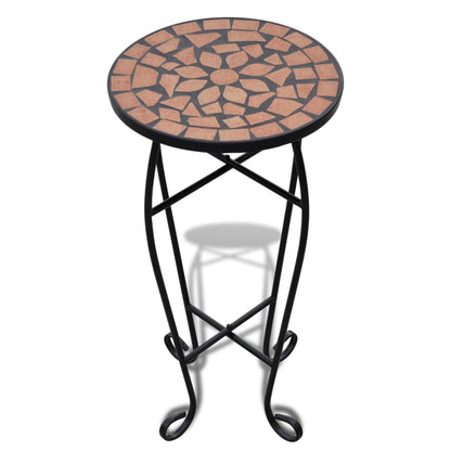 Tavolino per Piante con Mosaico Terracotta