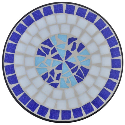 Tavolino Piante Modello Mosaico Blu e Bianco