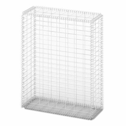 Cesto Gabbione con Coperchio in Filo Zincato 100 x 80 x 30 cm