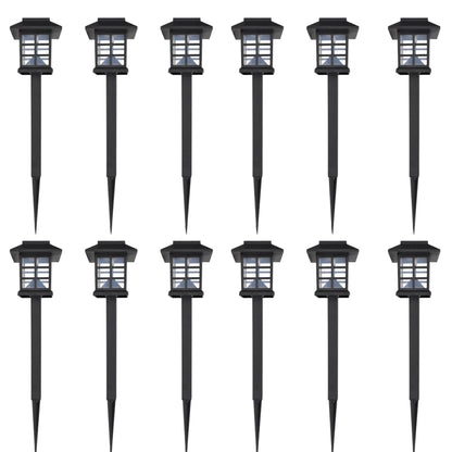 Luce esterna Lampada solare a LED 12 pz con spuntone 8,6 x 8,6 x 38 cm