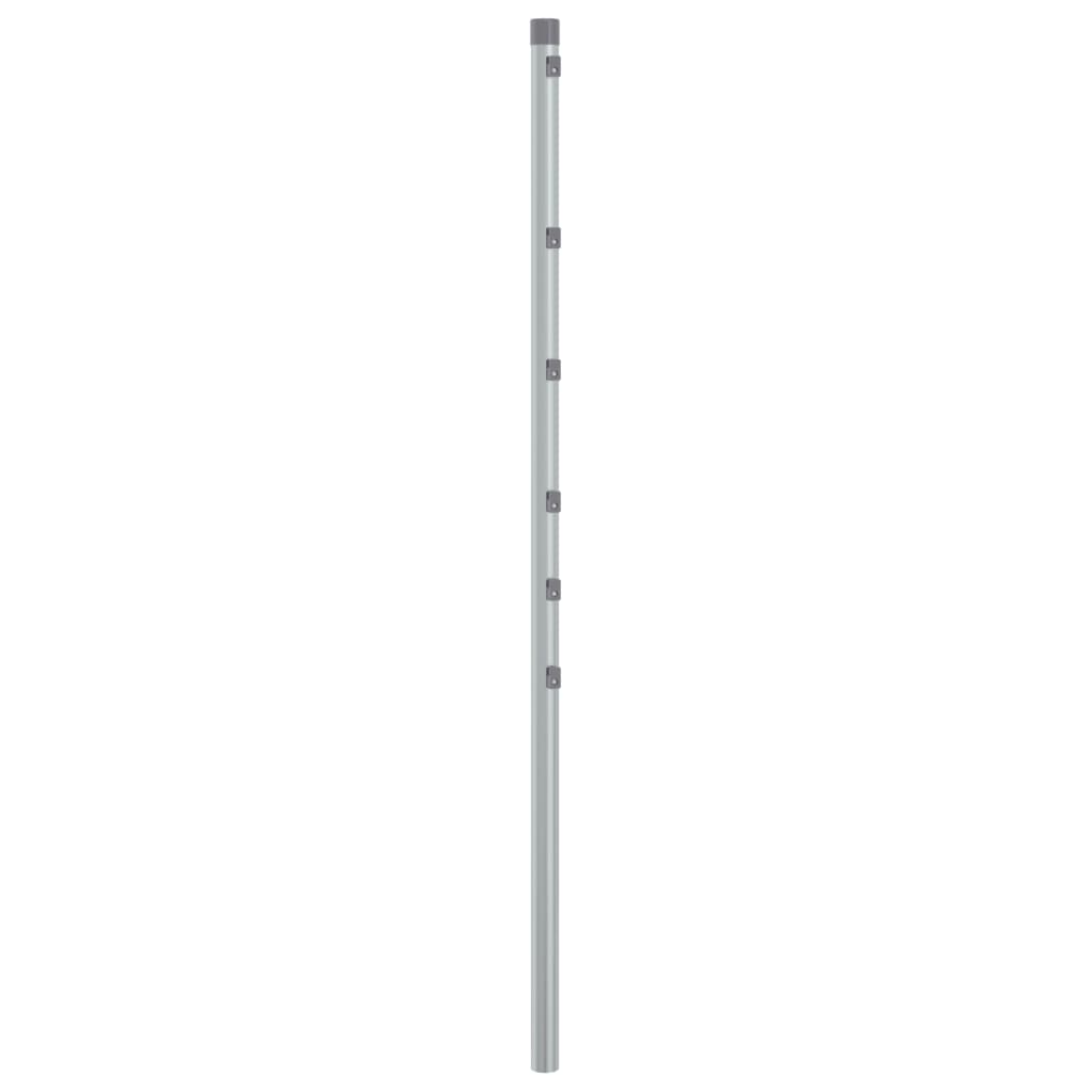 Pali per Recinzione 15 pz Argento 120 cm in Acciaio Zincato