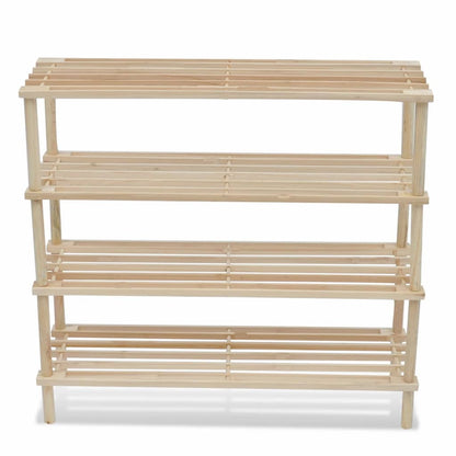 Scarpiere a 4 Livelli 2 pz in Legno Massello di Abete
