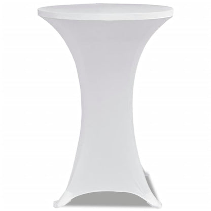 Copritavolo ?70 cm Bianco Tessuto elasticizzato 2 pezzi