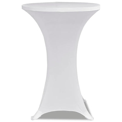 Copritavolo ?80 cm Bianco Tessuto elasticizzato 2 pezzi