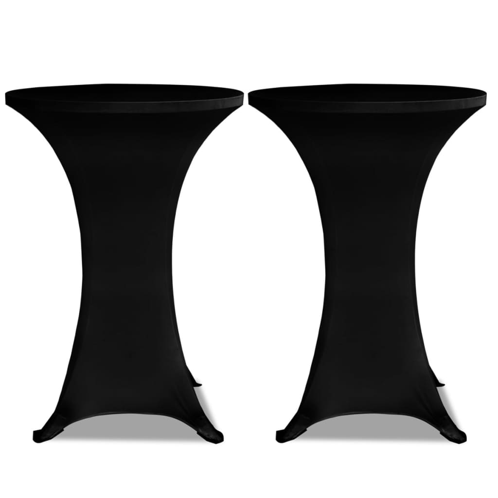 Copritavolo ÃƒËœ 60 cm Nero Tessuto elasticizzato 2 pezzi