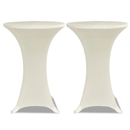 Copritavolo ?70 cm Crema Tessuto elasticizzato 2 pezzi